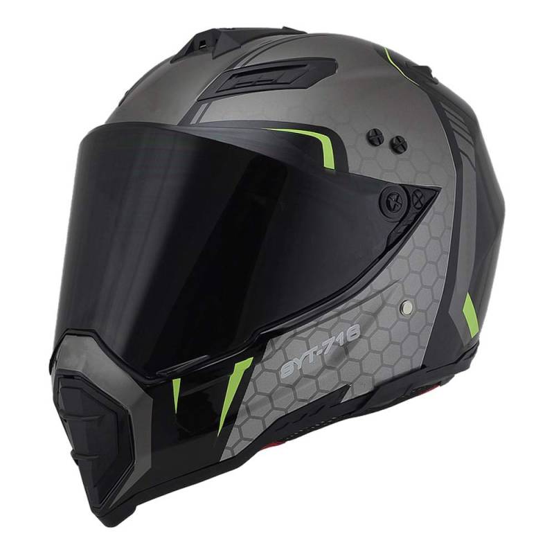 Woljay Off Road Helm Motocross-Helm Motorradhelm Motocrosshelme Fahrrad ATV (XL, Black+Silver) von Woljay