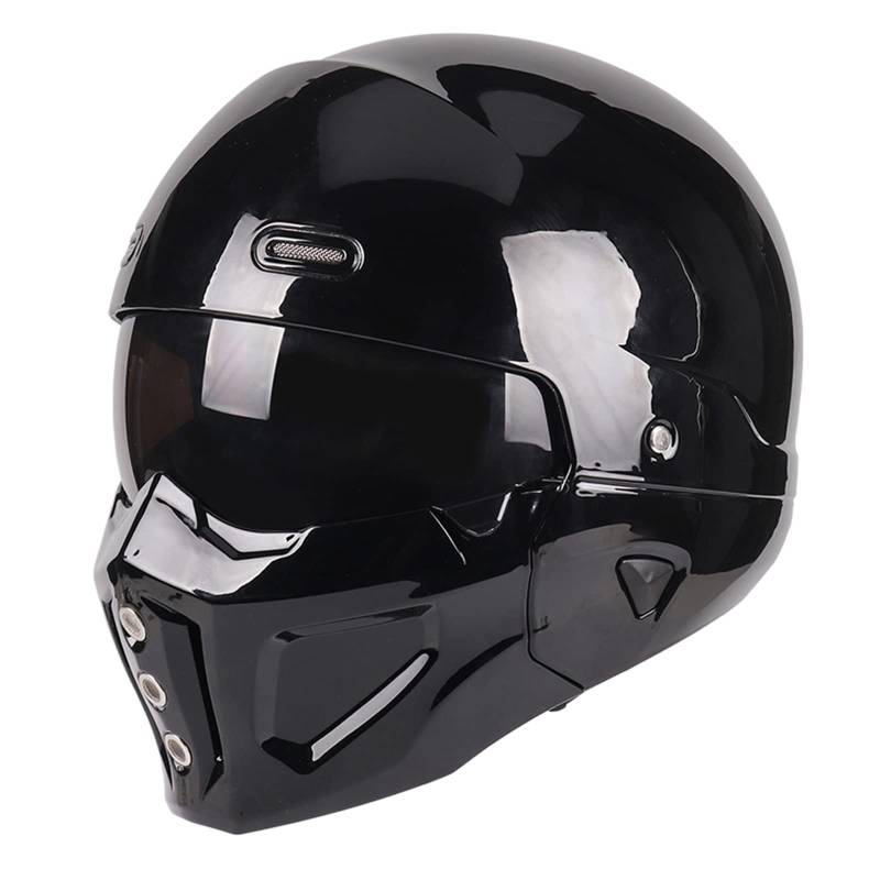 Woljay Offener Helm Integralhelm Motorradhelm Modulare Helme für Unisex-Adult Straße Fahrrad Kreuzer Roller DOT ECE genehmigt (Medium,Glänzend Schwarz) von Woljay