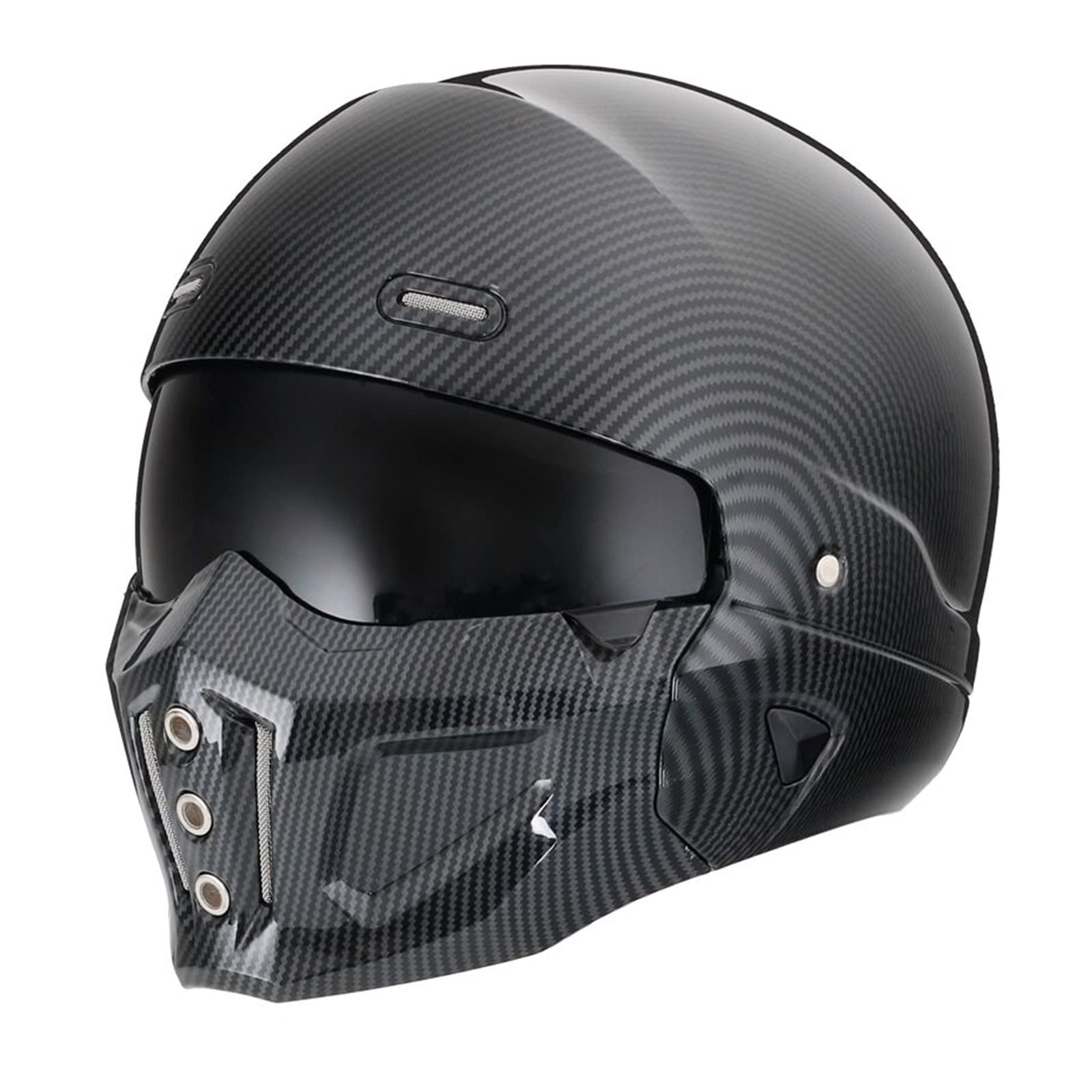 Woljay Offener Helm Integralhelm Motorradhelm Modulare Helme für Unisex-Adult Straße Fahrrad Kreuzer Roller DOT ECE genehmigt (Medium,Glanz Kohlefaser) von Woljay