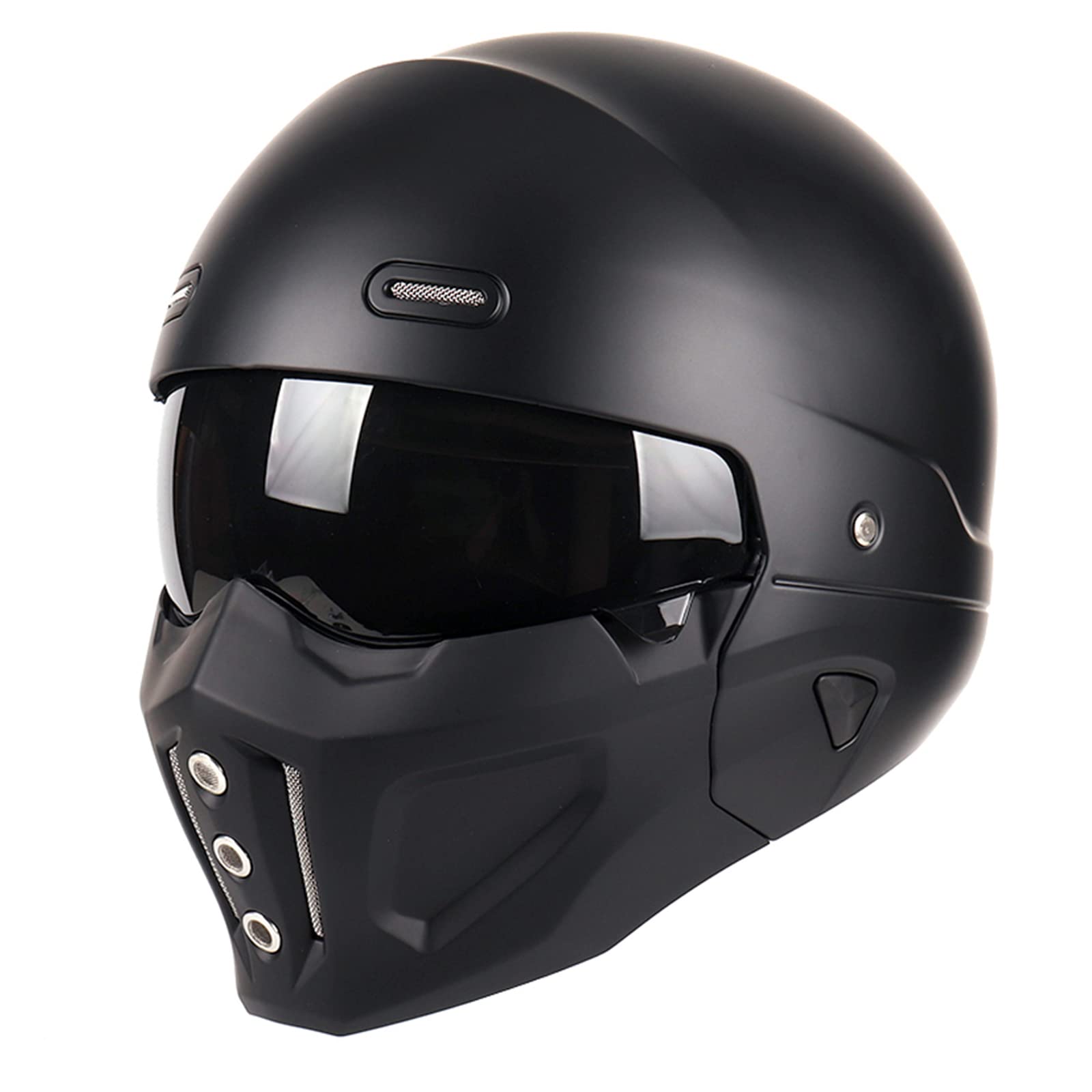 Woljay Offener Helm Integralhelm Motorradhelm Modulare Helme für Unisex-Adult Straße Fahrrad Kreuzer Roller DOT ECE genehmigt (Small,Mattschwarz) von Woljay