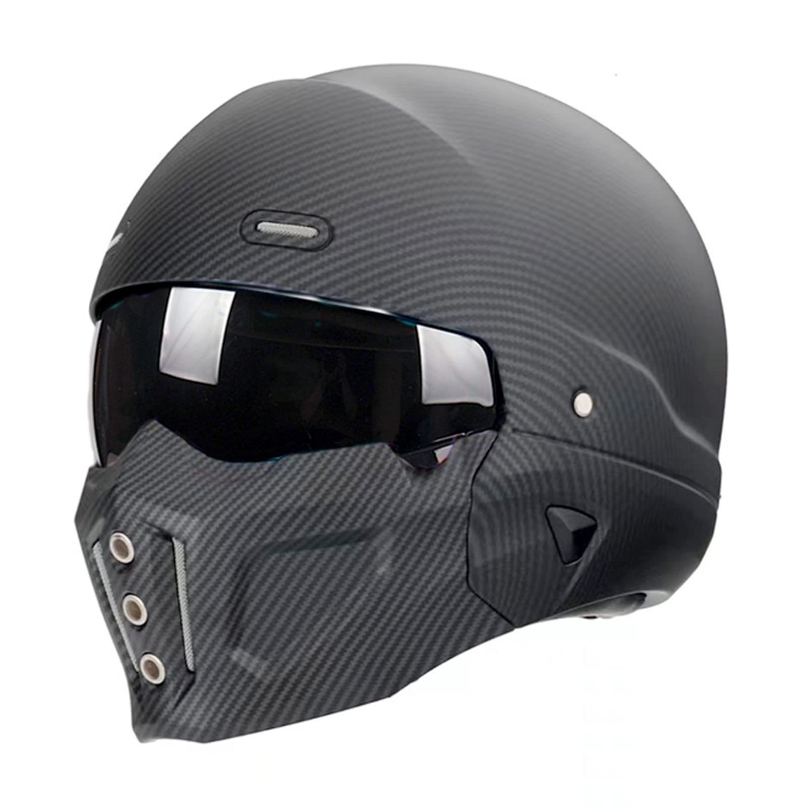 Woljay Offener Helm Integralhelm Motorradhelm Modulare Helme für Unisex-Adult Straße Fahrrad Kreuzer Roller DOT ECE genehmigt (X-Large,Matte Kohlefaser) von Woljay