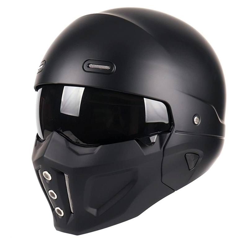 Woljay Offener Helm Integralhelm Motorradhelm Modulare Helme für Unisex-Adult Straße Fahrrad Kreuzer Roller DOT ECE genehmigt (X-Large,Mattschwarz) von Woljay