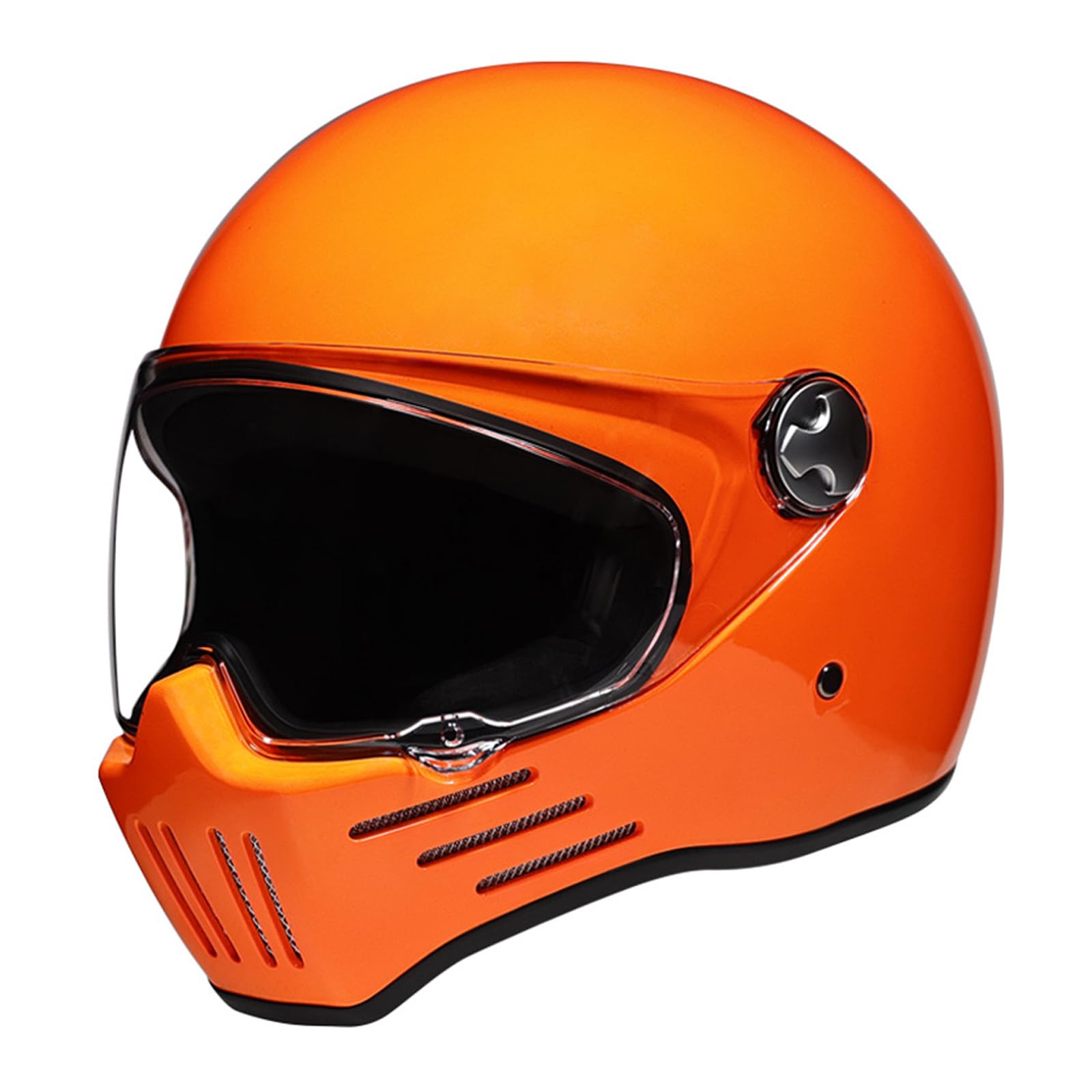 Woljay Vintage Integralhelm Motorradhelm Motorrad Helm Helme Jet Moto Cruiser Scooter Unisex Erwachsene DOT / ECE genehmigt (L,Orange) von Woljay