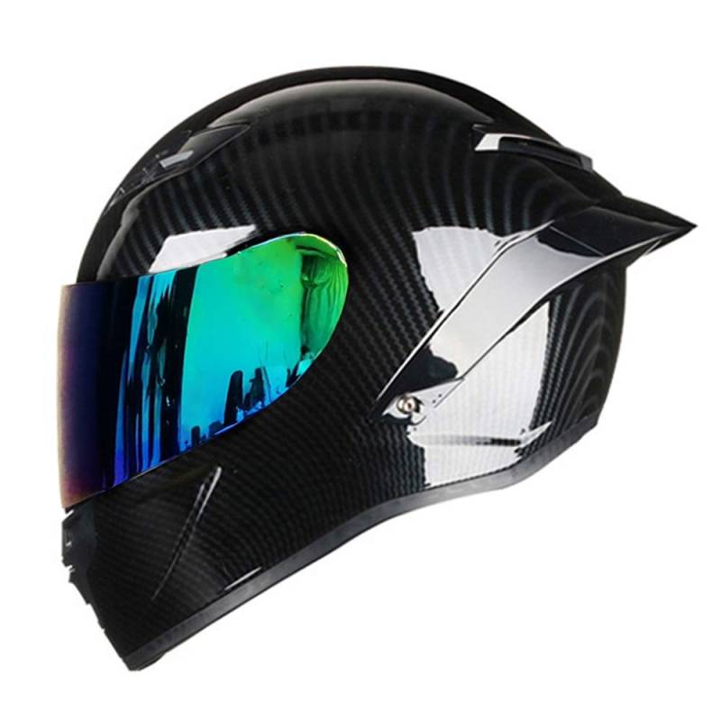 Woljay Vollgesicht Integralhelm Motorradhelm Unisex-Adult Offroad Moto Street Bike ATV Helme Glas Schwarz DOT Approved (Colours,L) von Woljay