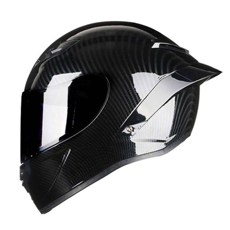 Woljay Vollgesicht Integralhelm Motorradhelm Unisex-Adult Offroad Moto Street Bike ATV Helme Glas Schwarz DOT Approved (Smoke,L) von Woljay