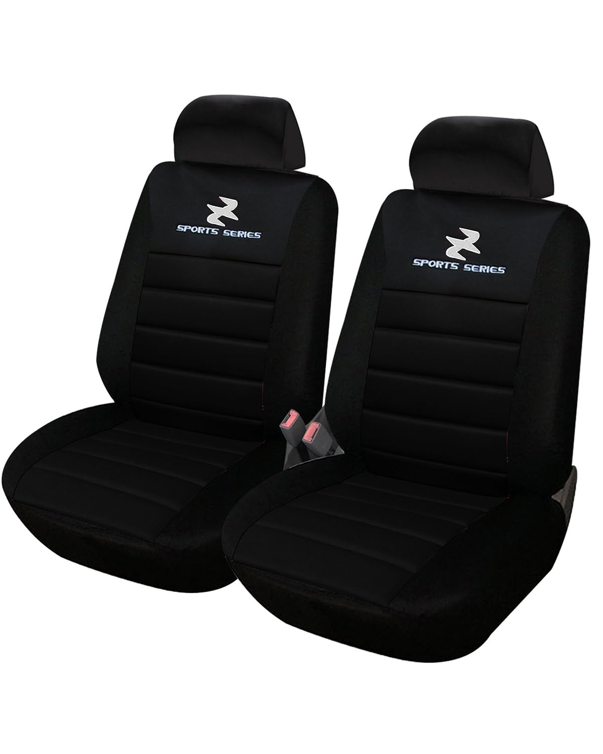 WOLTU 2er Sitzbezüge Auto Einzelsitzbezug universal Größe, Komplettset, schwarz von WOLTU