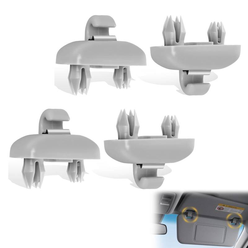 4 Stück Auto Halterung Sonnenblende,Auto Sonnenblende Clip Haken,Sonnenblende Halterung,Support de Pare-soleil Compatible avec Audi,Sonnenblende für A1 A3 A4 A5 Q3 Q5（Hellgrau） von Wonuante