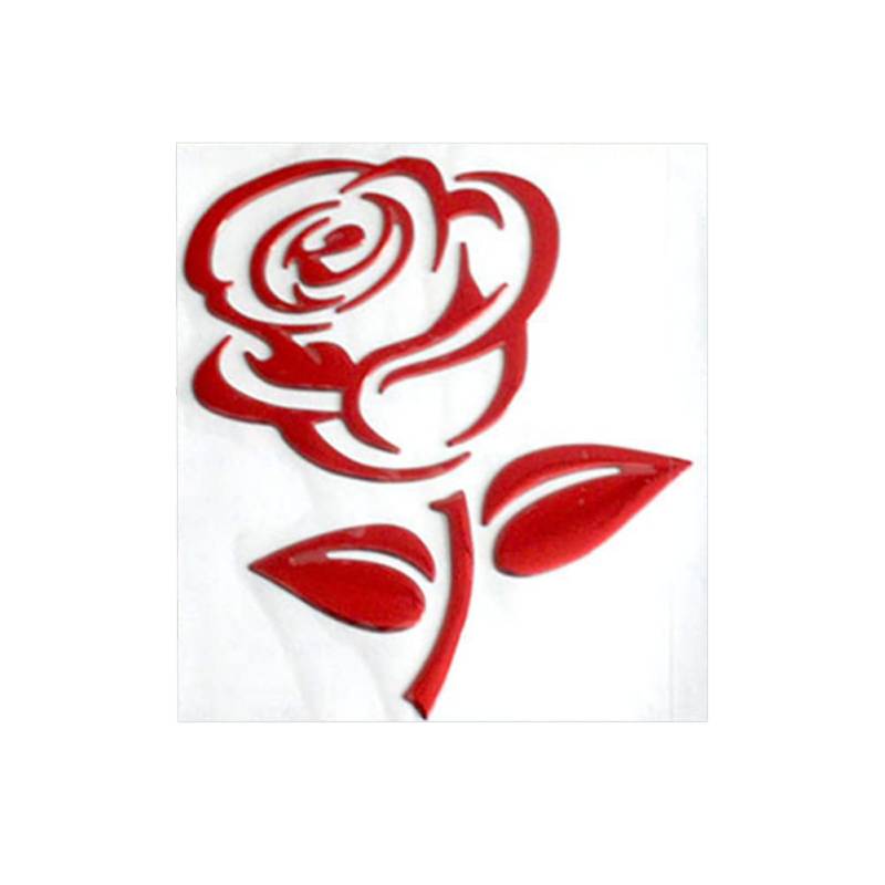 Wooauto Rose Autoaufkleber Sticker, PVC Rose Float Autoaufkleber Rose Aufkleber Lustige Persönlichkeit Simulation Vinyl Aufkleber für Rückspiegel Türen Fenster Ölabdeckung Kühlschrank,8x10cm,rot von Wooauto