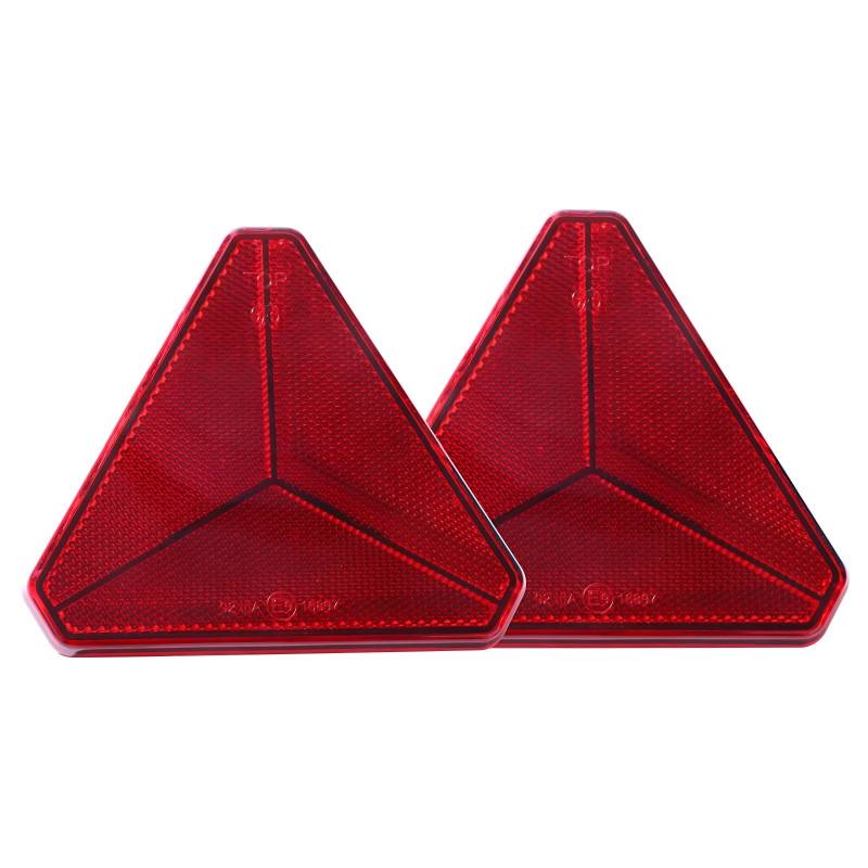Woola 2 Stück Dreieckrückstrahler Rot Selbstklebend,Größe 135 mm Anhänger Reflektoren Dreieck für Anhänger Wohnwagen Boot von Woola