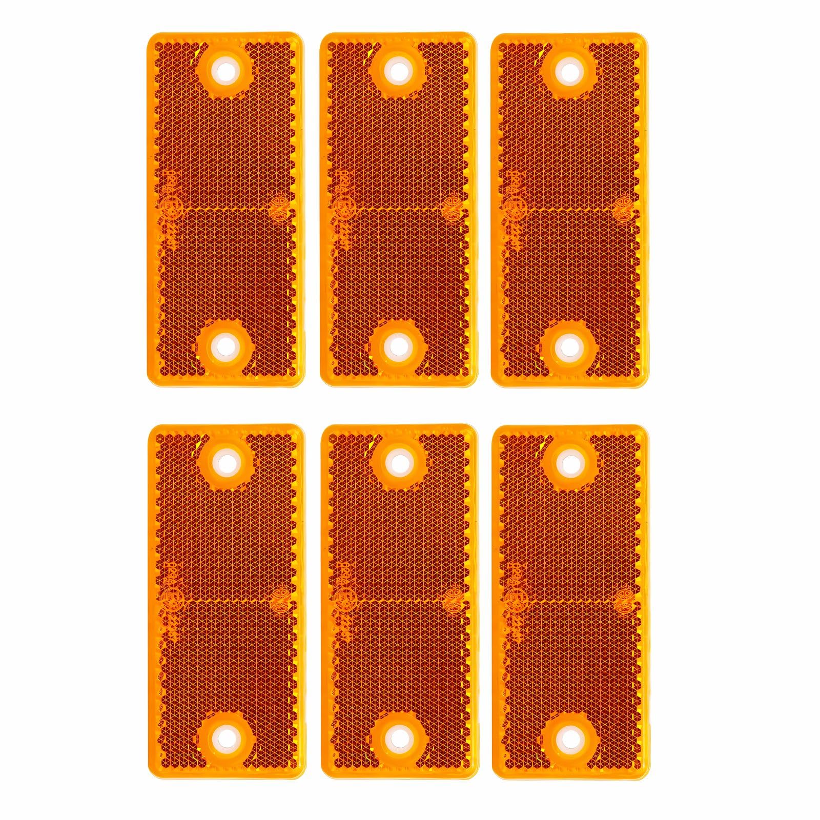 Woola 6er Gelb Katzenaugen Reflektoren,Größe 90 x 40mm E-Geprüft Rückstrahler,Rechteckig Reflektor Orange für Anhänger Wohnwagen LKW Traktor Motorradzäune Türpfosten Woola 6er Gelb Katzenaugen Reflektoren,Größe 90 x 40mm E-Geprüft Rückstrahler,Rechteckig Reflektor Orange für Anhänger Wohnwagen LKW Traktor Motorradzäune Türpfosten von Woola