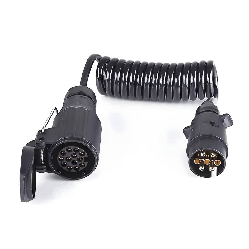 Woola 7 auf 13 Polig Anhänger Verlängerungskabel,12V Anhänger Adapter mit 1,6m Anhänger Verlängerungskabel Spiralkabel für Wohnwagen KFZ Caravan RV Traktor von Woola