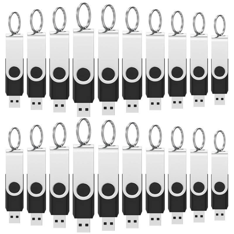 Wooolken USB Stick 1GB 100 Stück, USB 2.0 Speicherstick Memory-Stick 100er Pack 1GB Pendrives(schwarz) von Wooolken