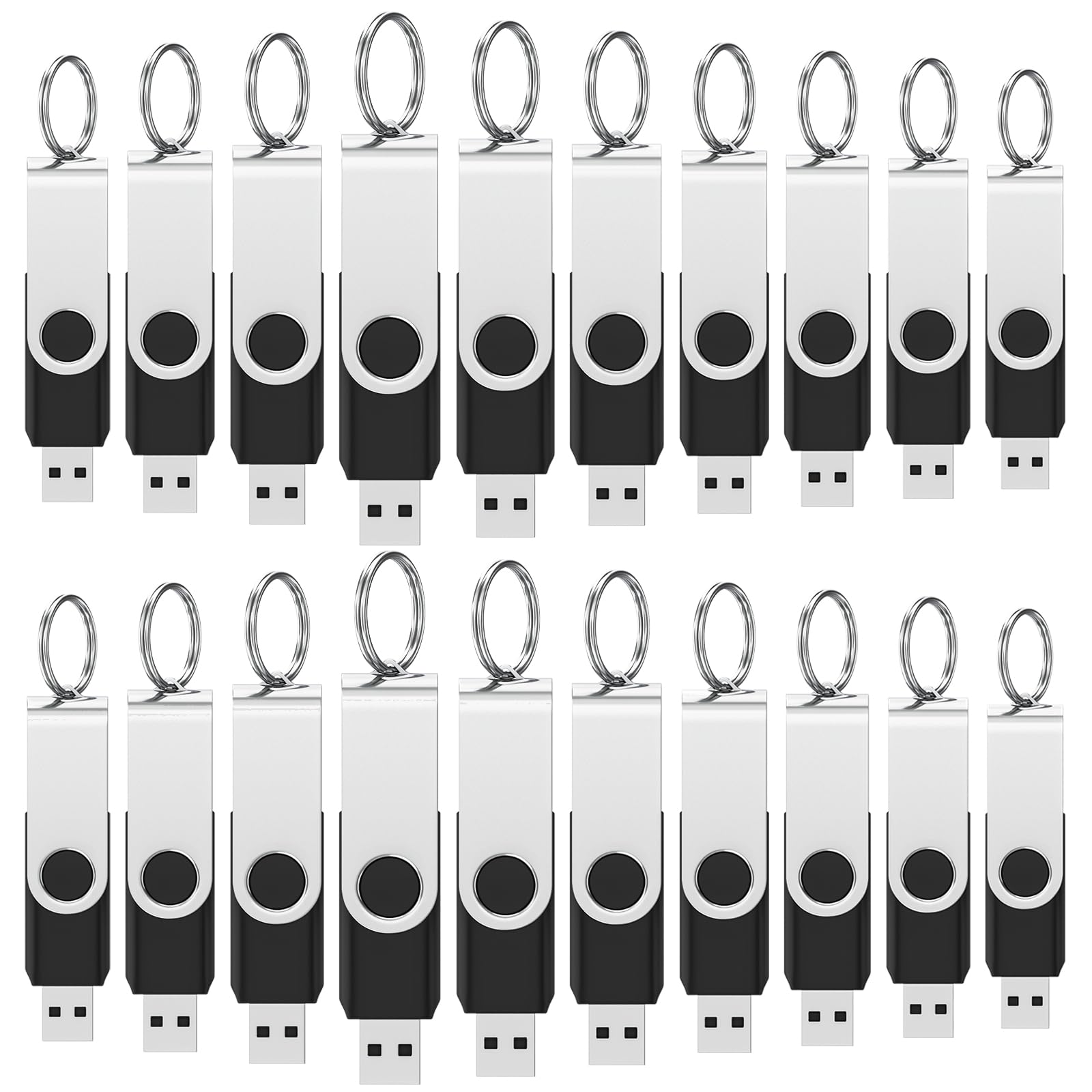 Wooolken USB Stick 4GB 100 Stück, USB 2.0 Speicherstick Memory-Stick 100er Pack 4GB Pendrives(schwarz) von Wooolken