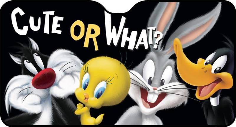 Warner Bros Sonnenschutz für Vorderseite für Kinder, Mädchen, Looney Tunes, 130 x 70 cm, Bugs Bunny Daffy Duck Titti Silvestro Sonnenschutz für Reisen von Warner Bros