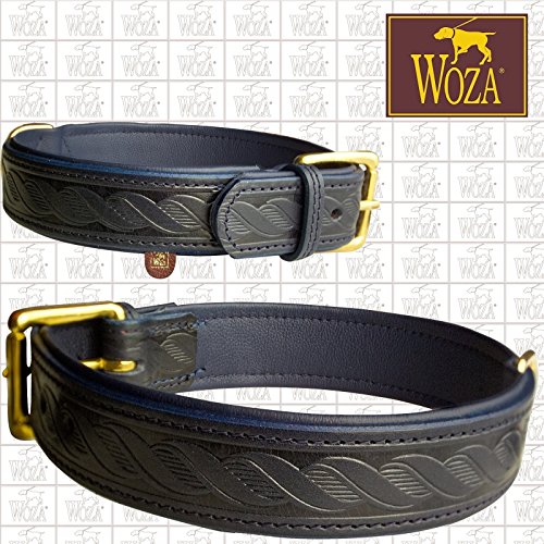 PREMIUM HUNDEHALSBAND 4,3/55CM ISSONE TWIST WOZA VOLLLEDER RINDLEDER NAPPA HANDMADE COLLAR von Woza