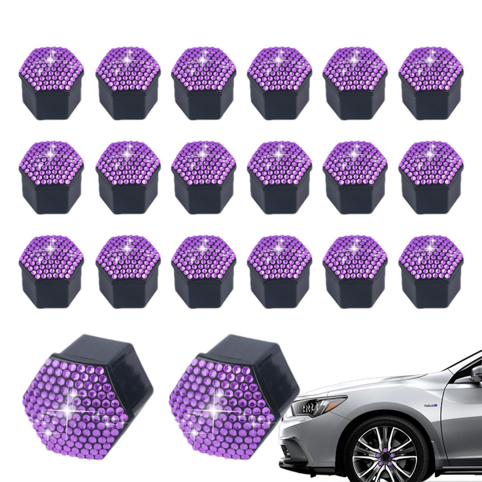 Radmutternabdeckungen - Funkelnde Bolzenabdeckungen 20er Set | Kratzfeste Abnehmbare Radschmuckkappen Für Auto Außenbereich Staubschutz Radmutternabdeckungen - Funkelnde Bolzenabdeckungen 20er Set | Kratzfeste Abnehmbare Radschmuckkappen Für Auto Außenbereich Staubschutz von Wpsagek