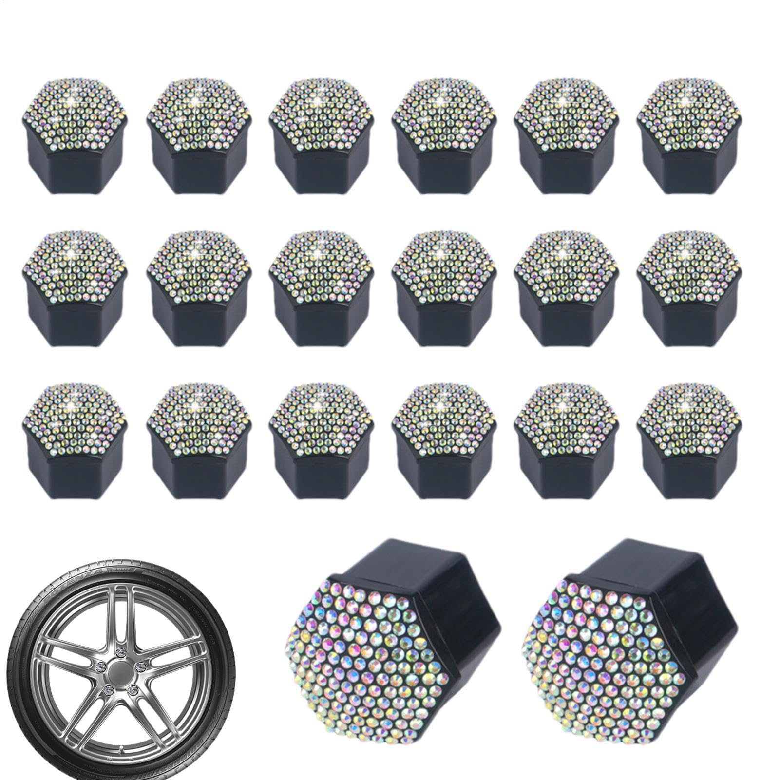 Radmutternabdeckungen - Hochglanz Schraubenkappen 20er Set | - & Staubschutz für Felgenschrauben mit dekorativer Außenverkleidung für Auto-Felgen Radmutternabdeckungen - Hochglanz Schraubenkappen 20er Set | - & Staubschutz für Felgenschrauben mit dekorativer Außenverkleidung für Auto-Felgen von Wpsagek