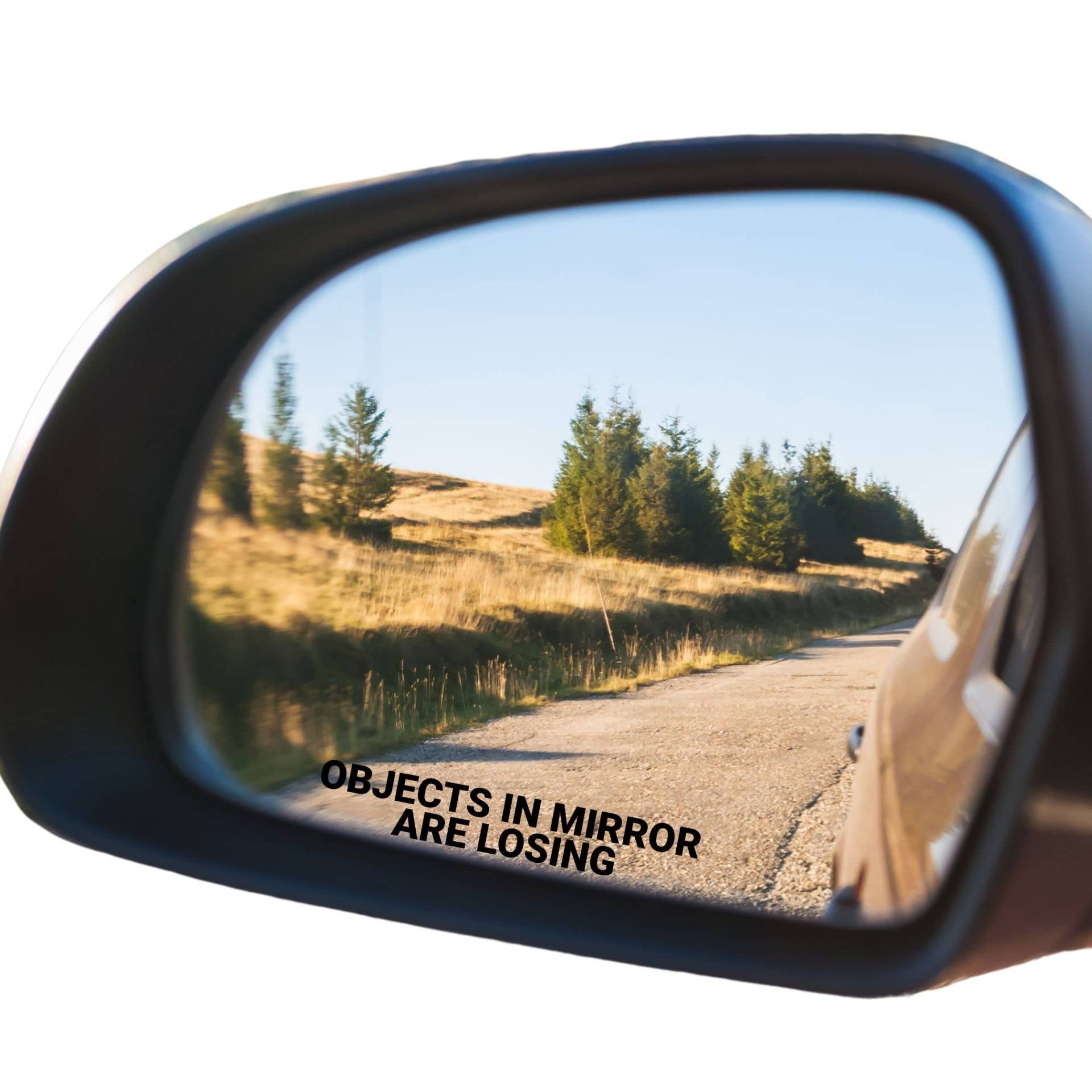 Objects In Mirror Are Losing Aufkleber Vinyl Decal CUTOUT JDM Car Auto Funny Rear Wing Mirrors Drift Rally Dub Jap Stance Targa Race Waterproof Decal Body Bumper Window Easy to apply - 2 Pack (Black) von Wrench Monkey