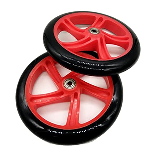 Wresetly 2 Stück Scooter Rad 200mm PU Material Rad Stärke 30mm ABEC-7,Rot von Wresetly