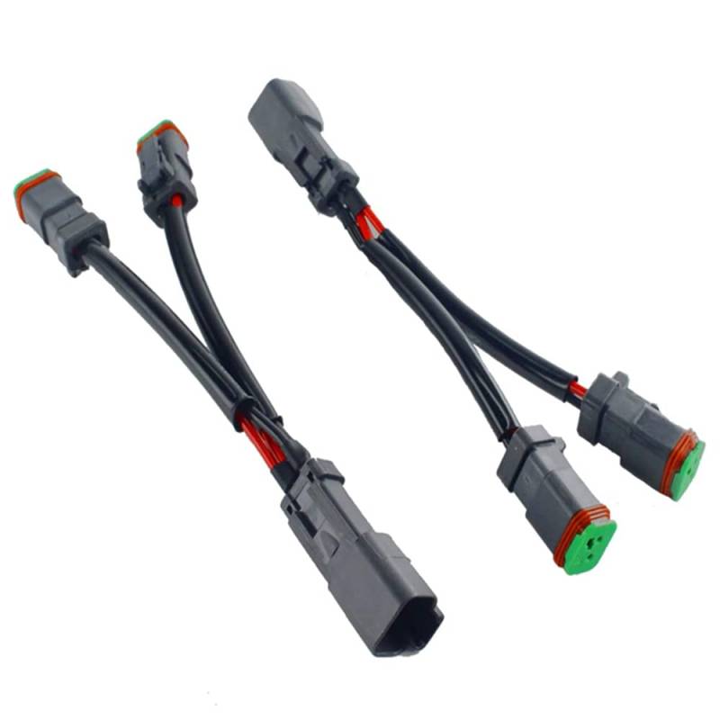 Wresetly Y Typ Kabel Deutsch DT DTP 2 Pin Buchsen für LED Pod Arbeits Scheinwerfer NachrüStungs Stecker Kabelbaum von Wresetly