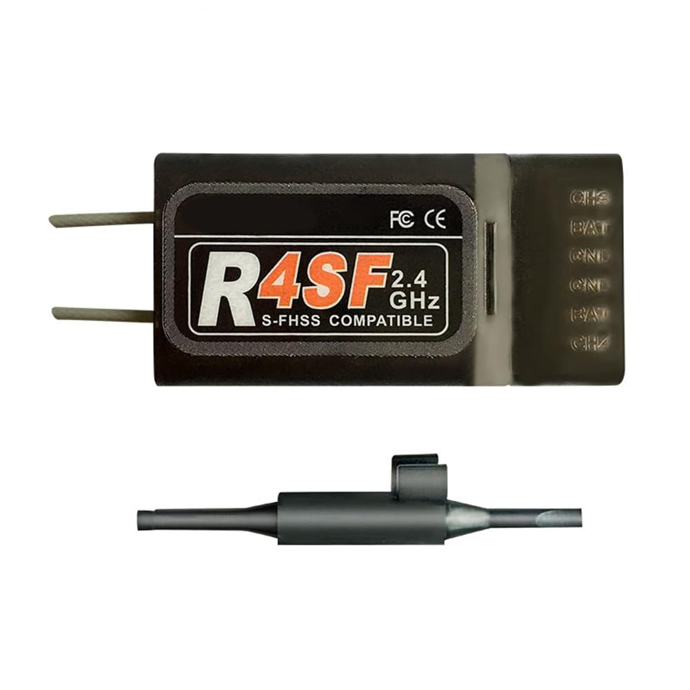 Wrtysully 2.4G R4SF Empfänger 4-Kanal S-FHSS/FHSS Kompatibler Empfänger für Futaba T10J/T14SG/T18SZ/4PKS-R/T4PX Wrtysully 2.4G R4SF Empfänger 4-Kanal S-FHSS/FHSS Kompatibler Empfänger für Futaba T10J/T14SG/T18SZ/4PKS-R/T4PX von Wrtysully