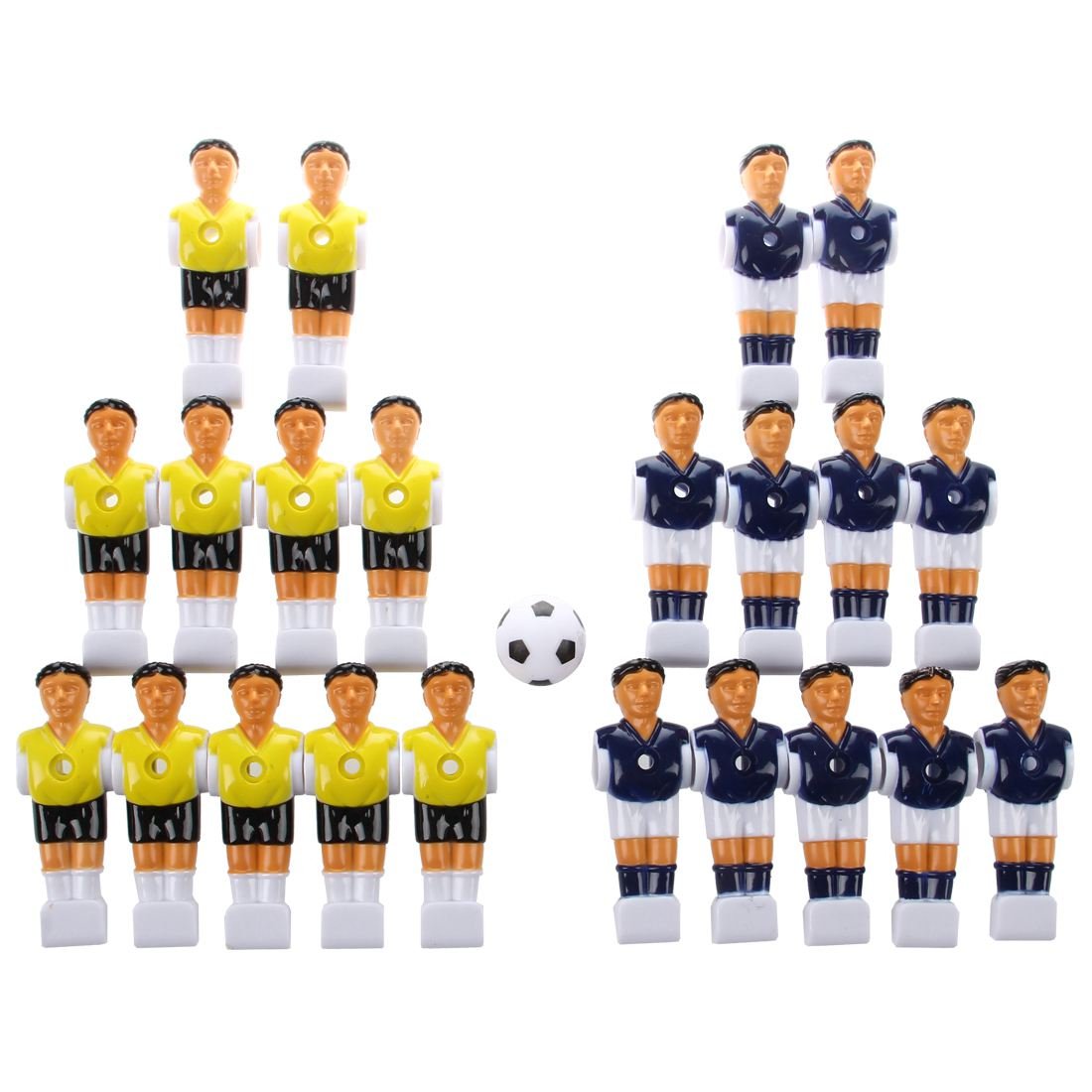 Wrtysully 22 Stueck Tisch Jungs Spieler Teil gelb + Koenigsblau mit Ball von Wrtysully