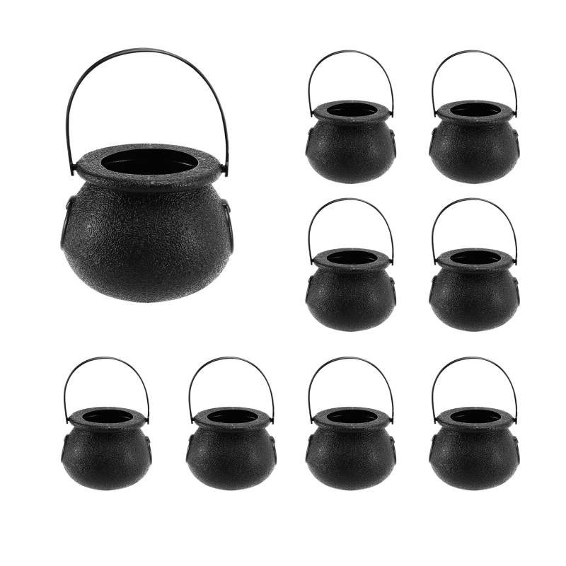 Wrtysully 24 Pack Plastik Schwarz Witch Süßigkeiten Schalen Kessel, Topf mit, für Halloween. 'S Day Party Gefälligkeiten von Wrtysully