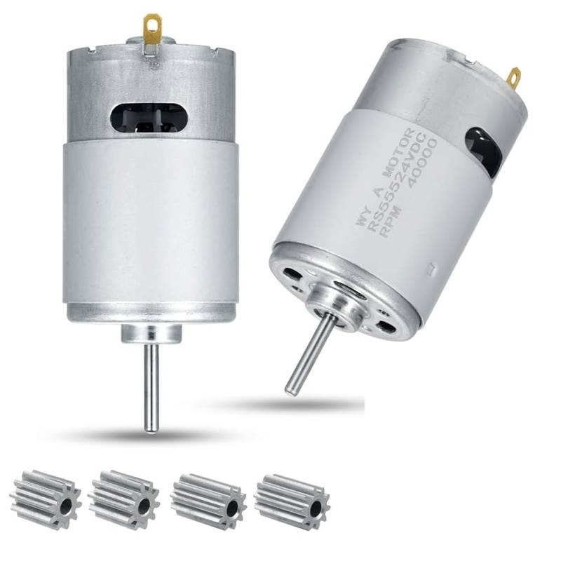 Wrtysully 24 V, 40.000 Min, Elektromotor, 2 Stück, Hochgeschwindigkeitsmotor RS555, Kinderspielzeug, Automotoren, Kinderauto-Getriebezubehör von Wrtysully
