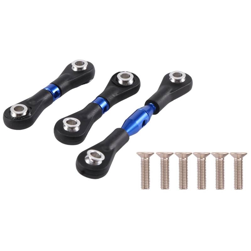 Wrtysully 3 StüCk Metall Lenkung Stange Verbindung Stange Spur Stange für TT-01 TT01 1/10 RC Auto Upgrade Teile ZubehöR,Blau von Wrtysully