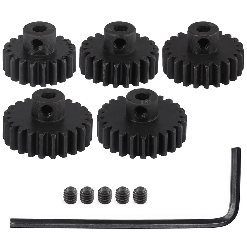 Wrtysully 32P Ritzelsatz Aus Gehärtetem Stahl, 1/8, 3,175 mm Loch, 20 Zähne, 21 Zähne, 22 Zähne, 23 Zähne, 24 Zähne, mit Sechskantschlüssel für Bürstenlosen RC-Bürstenmotor Wrtysully 32P Ritzelsatz Aus Gehärtetem Stahl, 1/8, 3,175 mm Loch, 20 Zähne, 21 Zähne, 22 Zähne, 23 Zähne, 24 Zähne, mit Sechskantschlüssel für Bürstenlosen RC-Bürstenmotor von Wrtysully