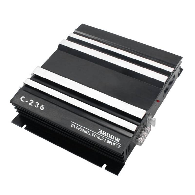 Wrtysully 3800 W Hochleistungs-Auto-Sound-Verstärker, 2-Kanal-Auto-12-V-Verstärker, Stereo-Auto-Audio-Receiver, Ersatzzubehör für Auto-Audio-Modifikation von Wrtysully