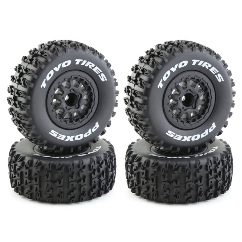 Wrtysully 4 StüCk 112 Mm 1/10 Short Course Truck Reifen Rad mit 12 Mm Sechskant für Slash Arrma SENTON VKAR 10SC RC Car von Wrtysully