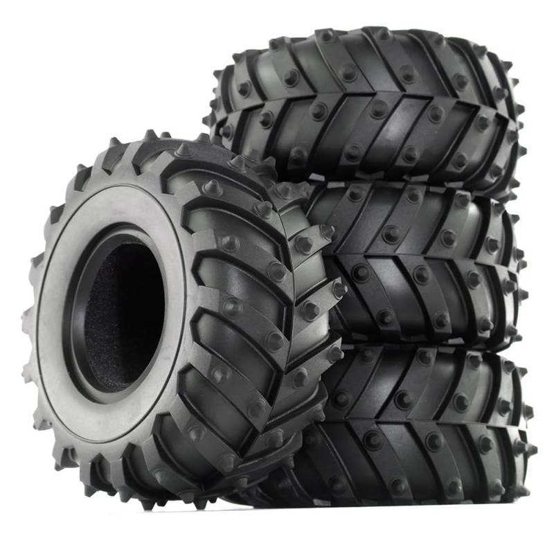 Wrtysully 4 Stück 1/10 Felgen 128 mm -Truck-Reifen für SCX10 //für/Upgrade-Teile von Wrtysully