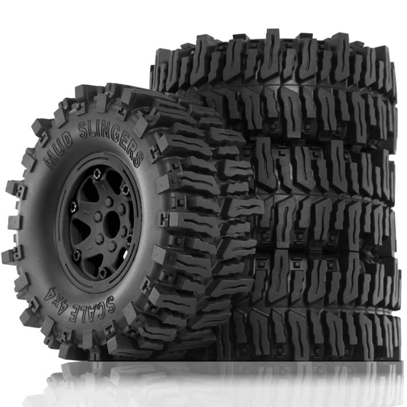 Wrtysully 4 Stück 130 mm 2,2 Beadlock-Felgengummireifensatz für 1/10 RC Crawler Car für Axial SCX10 Wraith RR10 Capra RBX10 TRX4, C von Wrtysully