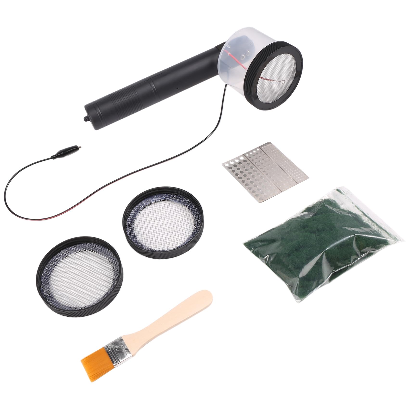 Wrtysully Beflockung Kit Statischer Gras Applikator ABS Flock Maschine mit Rutschfestem für DIY Scenic Modeling Sand Tabelle von Wrtysully