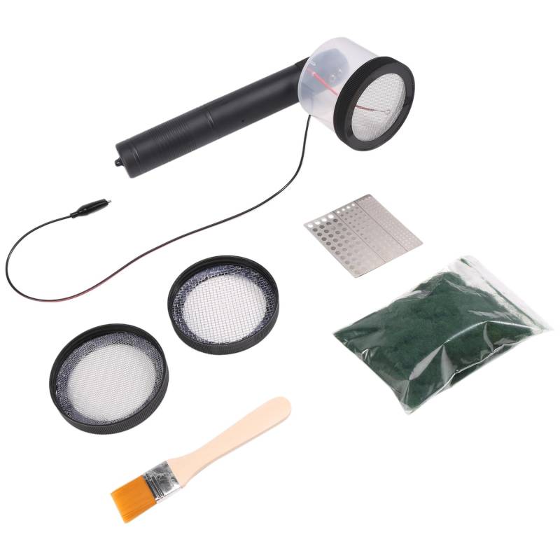 Wrtysully Beflockung Kit Statischer Gras Applikator ABS Flock Maschine mit Rutschfestem für DIY Scenic Modeling Sand Tabelle von Wrtysully