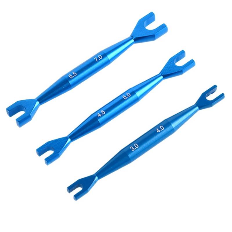Wrtysully Ferngesteuertes Modellauto, Multifunktionaler Kleiner Schraubenschlüssel, Doppelseitiger Universalschlüssel für Ferngesteuerte Autos, Blau von Wrtysully