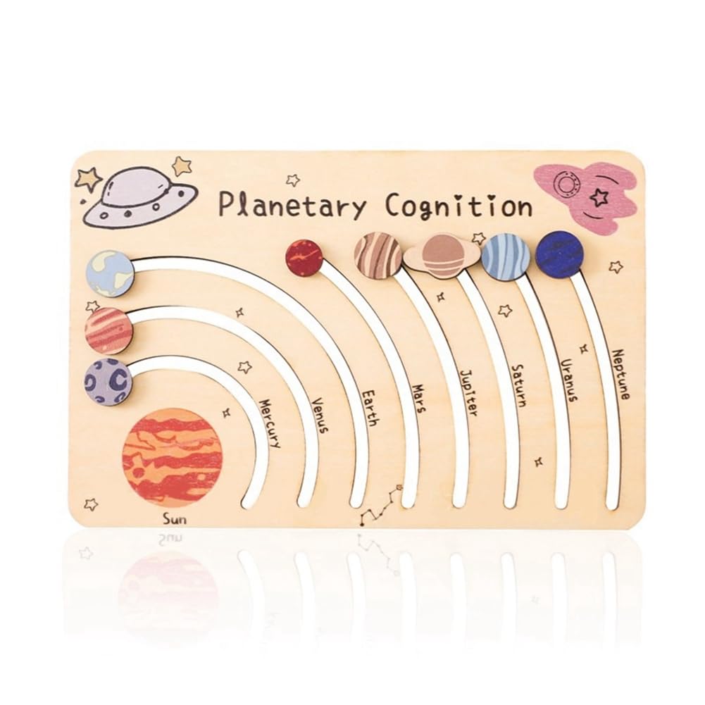 Wrtysully -Kognitionstafel mit Beweglicher Orbitaler Holzgalaxie-Kognitionsspielplatte Lerninteraktives Spielzeug, Langlebige Feinbearbeitung Wrtysully -Kognitionstafel mit Beweglicher Orbitaler Holzgalaxie-Kognitionsspielplatte Lerninteraktives Spielzeug, Langlebige Feinbearbeitung von Wrtysully