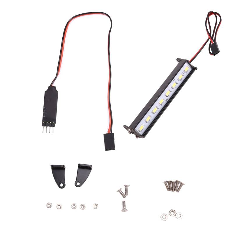 Wrtysully LED-Lichtleiste auf Dem Dach Des RC-Autos, Einstellbarer für 1/10 Crawler SCX10 Wraith Capra TRX4 TRX6 CC01 89 mm von Wrtysully