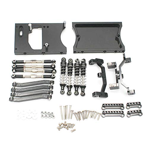 Wrtysully Metall Gehäuse Zugstangen Servo Feste Halterung Stoß Dämpfer für Mn D90 D91 Mn99S 1/12 Rc Auto Upgrade Teile, Schwarz von Wrtysully