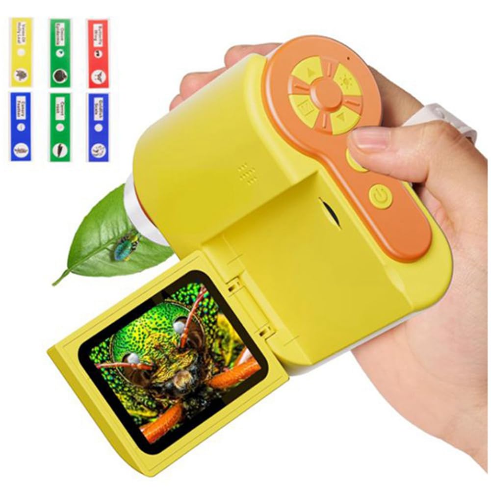 Wrtysully Mikroskop für Kinder, 1000-Faches Handmikroskop mit HD-Bildschirm für Kinder mit Einstellbaren LED-Leuchten für Kinder Wrtysully Mikroskop für Kinder, 1000-Faches Handmikroskop mit HD-Bildschirm für Kinder mit Einstellbaren LED-Leuchten für Kinder von Wrtysully