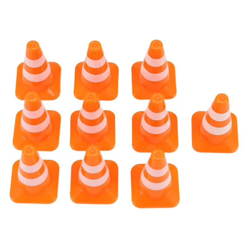 Wrtysully Mini-Verkehrskegel, 10 Stück, Miniatur-Verkehrskegel, Kinder-Verkehrskegel-Set, Verkehrszeichen, Spielzeug von Wrtysully