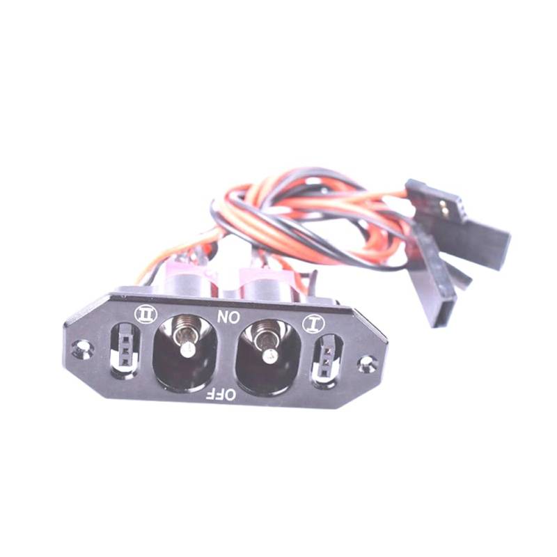 Wrtysully RC-Doppel-Hochleistungsschalter für Benzinflugzeuge mit Akkuladeausgang Aus CNC-Aluminium in Eloxiertem Schwarz von Wrtysully
