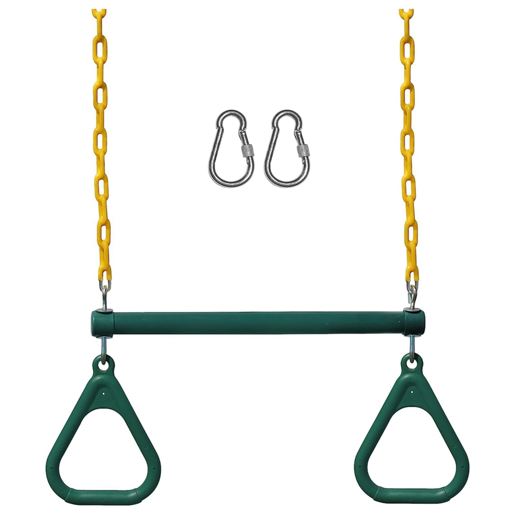 Wrtysully Schaukelsets für Den Garten-Set Beinhaltet 18-Trapez-Schaukelstange und 48-Schwerlastkette mit Verschlusskarabinern (GrüN) von Wrtysully