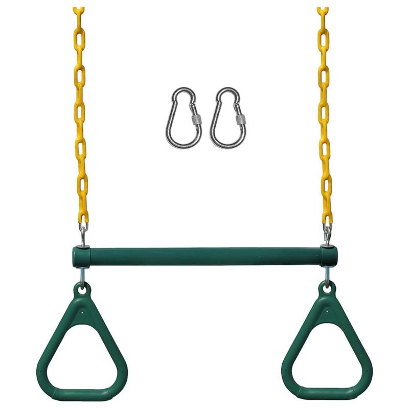 Wrtysully Schaukelsets für Den Garten-Set Beinhaltet 18-Trapez-Schaukelstange und 48-Schwerlastkette mit Verschlusskarabinern (GrüN) von Wrtysully