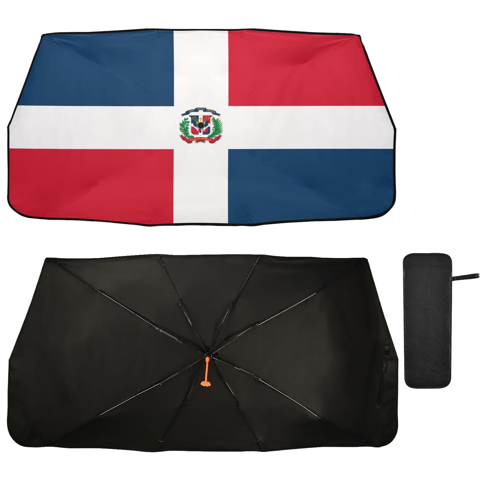 Dominikanische Republik Flagge Auto Sonnenschutz Windschutzscheibe Auto Regenschirm Faltbar UV Ray Reflektor Frontscheibe Sonnenschutz Schutzabdeckung Dominikanische Republik Flagge Auto Sonnenschutz Windschutzscheibe Auto Regenschirm Faltbar UV Ray Reflektor Frontscheibe Sonnenschutz Schutzabdeckung von Wudan