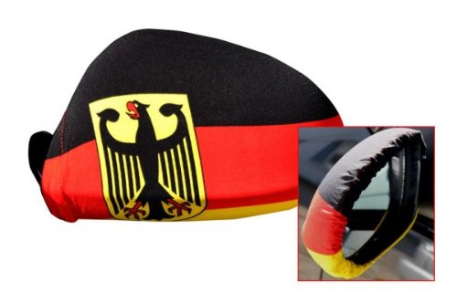 Spiegelflagge/Spiegelfahne Deutschland mit Adler/Bundesadler 1 Paar, Auto/PKW Rückspiegel/Autospiegel Fahne/Flagge/Überzug/Socke Spiegelsocken von Unbekannt