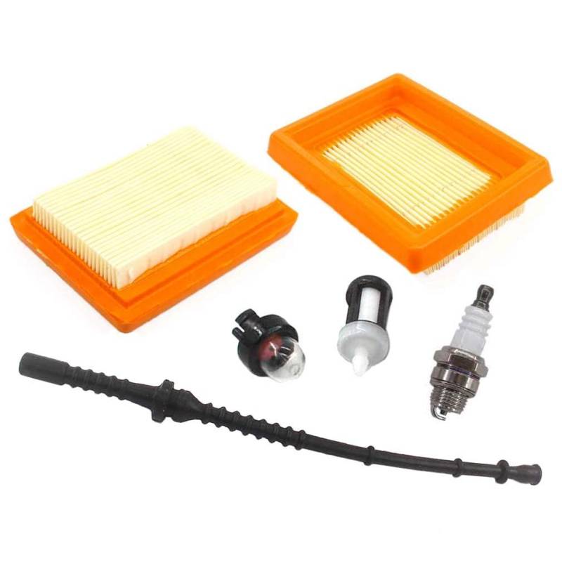 2 Stück Luftfilter mit Benzinpumpe Benzinfilter Zündkerzen für Stihl FS120 FS200 FS250 FS300 FS350 FS400 FS450 Rasentrimmer Freischneider Rasentrimmer von Wulachaka