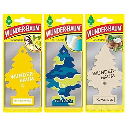 Duftende Fichte Wunder-Baum (Vanille + Pina Colada + Kokos) 3er Pack von WUNDER-BAUM