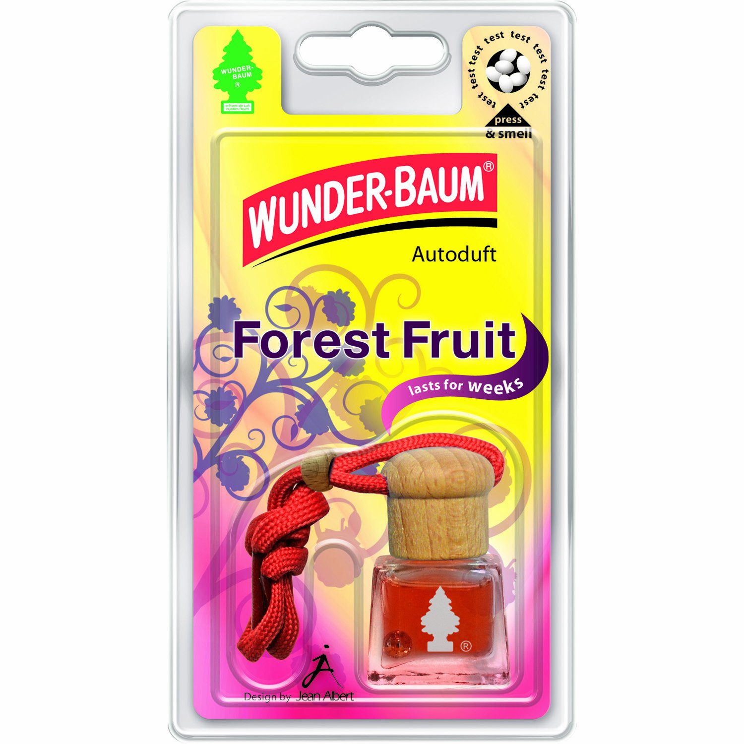 WUNDER-BAUM 461202/4 Lufterfrischer 4-er Set Duftflakon Forest Fruit von WUNDER-BAUM